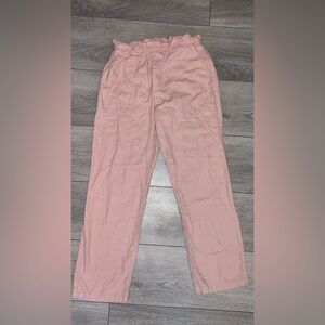 Love Tree Size Small Linen Viscose Blend Pants Dusty Pink High Rise